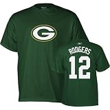 Reebok Green Bay Packers Aaron Rodgers Name & Number T-Shirt