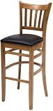 Vertical Back Beech Wood Dining Room - Kitchen Bar Stool - Barstool Height - Cherry - Vinyl Seat