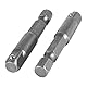 2 x Socket Adapter Set 1/4 Hex Shank to 1/4 Impact Driver/Drill