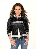 Oakland Raiders Women's Classic Satin Baseball Collar Jacket - by Alyssa Milano