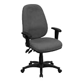 Flash Furniture High Back Gray Fabric Ergonomic Computer Chair with Height Adjustable Arms