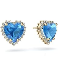 Genuine Blue Topaz 14kt Yellow Gold Earrings