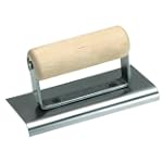 QLT By MARSHALLTOWN CE509S 6-Inch by 4-Inch Stainless Steel Edger 1/2-Inch Radius 5/8-Inch Lip with Wood Handle