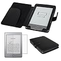 Skque funda Negra piel + Protector pantalla Amazon Kindle