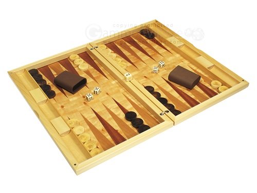 Dal Negro Wood Backgammon Board Game Set - Poplar Root
