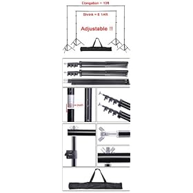 10'x 8-1/5' Adjustable Photography Background Support