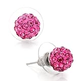 Pink Crystal October Birthstone Stud Re Earrings