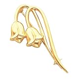 14K Yellow Gold Lily of the Valley Brooch