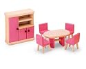 Pintoy: "Dining Room" Dollhouse Furniture Wooden Accessory Set compatible with Doll Houses from Pintoy, Plan Toys, etc.