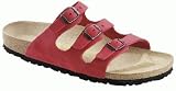 Birkenstock slippers Florida from Waxy Leather in red with a regular insole