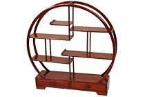 Great for Collections - 19" Fine Hardwood Mingei Japanese Netsuke Curio Display Stand ( Honey )