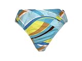 Athena Turquoise Mod Print High Waist Swimsuit-bottoms 16