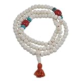 10mm White Yak Bone Tibetan Prayer Beads, Tibetan Mala for Meditation