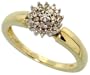 14k Gold Cluster Ring, w/ 0.25 Carat Brilliant Cut Diamonds, 5/16 in. (8mm) wide