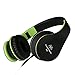 Sound Intone I68 Headphones with Microphone,Stereo Headset with In-line Volume Control for Kids / Girls / Men and Woman, Compatible with iPhone, iPod, iPad, MP3,Mp4, Samsung, HTC, Laptops (Black/green)