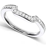 1/10 Carat TW Round Diamond Contoured Wedding Band in 14k White