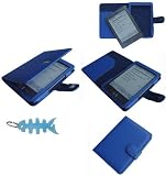 read full review HappyZone - (Blue) Portfolio Leather Case Cover For Amazon Kindle Wi-Fi, 6