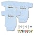 Triplet Boy Baby Gift Set (Includes 3 Bodysuits - 1+1+1=Triplets, size 0-3 mo)