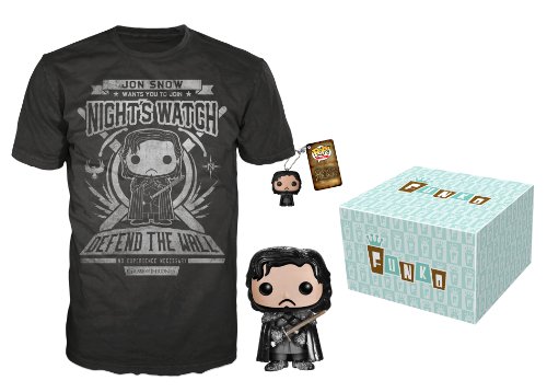 Funko 权力的游戏 Jon Snow 套装:公仔、T-shirt 和钥匙链