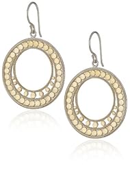 Anna Beck Designs "Lombok" 18k Gold-Plated Open Dot Disk Earrings