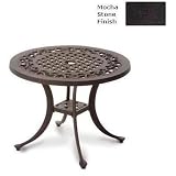 Meadow Decor Amazon 24 Inch Cast Aluminum Side Table - Mocha Stone Finish