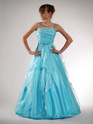 Envie/Paris – 1005 LISA Abendkleid Ballkleid 1-teilig in Türkis Gr.46 / 146cm