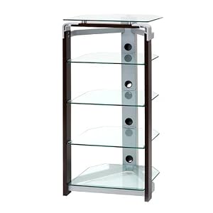 Media Component Stand - Glass/ Walnut