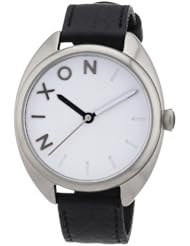 Nixon The Wit White Dial Stainless Steel Black Leather Ladies Watch A318-100