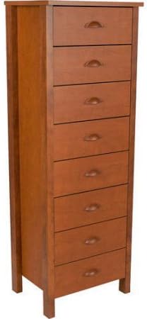 8-Drawer Lingerie Chest Wood composite Elegant Modern Style Accessories Home Decor Display Storage Organizer Cabinet Furniture Bedroom, Apartment, Pad, Dorm-Dimensions: 20"W x 16"D x 57-1/2"H