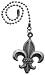 Lazart® Fleur-de-Lis Pewter Pull Chain for Ceiling Fans, Lamps & Lighting
