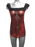 Short And Sheer Lace Shoulder Dress - ONE SIZE
