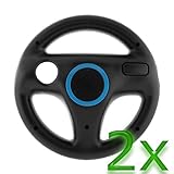 GTMax 2 Pack Black Mario Racing Steering Driving Wheel for Nintendo wii