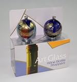 Wine or Bottle Stoppers Glass World Globes Set of Two