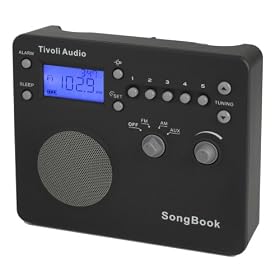 Tivoli Audio SongBook AM FM Alarm Clock Travel Radio, Black by Tivoli