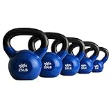 XMark 5 lb. to 25 lb. Vinyl Coated Kettlebell Set XM-3331-75S