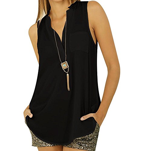 Vanberfia Women's Casual Summer Women Blouse Tops Sleeveless Shirt (L, 6275)