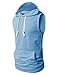 H2H Mens Fashion Slim Fit Sleeveless Hoodies with Big Front Pocket