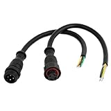 uxcell 4 ピン ウオータープルーフコネクター 　LEDライト　ブラック　　　長さ42cm