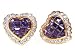 18k Yellow Gold Natural Sapphire Invisible Set & Diamond Heart Shape Earrings Ct.tw 2.45