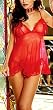 Dreamgirl Women's Sheer Baby Doll Open Cup   #1732