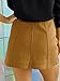 Persun Women's Brown Faux Suedettte Button Front Plain A-line Mini Skirt ,Brown ,Small