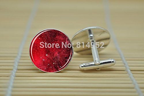 Pretty Lee Nebula Jewelry Nebula Galaxy Space Cufflinks In Silver Glass Cabochon Cuff Links C1130