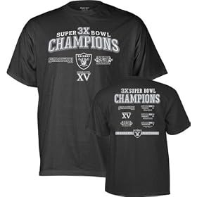 Oakland Raiders -Black- 3X Super Bowl Champions Commemorative T-Shirt