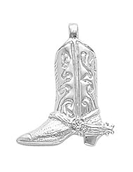 Platinum Diamond Cowboy Boot Pendant - 0.02 Ct. -- LIFETIME WARRANTY
