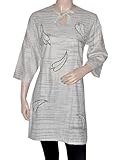 Sheer Divine Look Long Khadi Kurta Blouse Made By Stripped Cotton