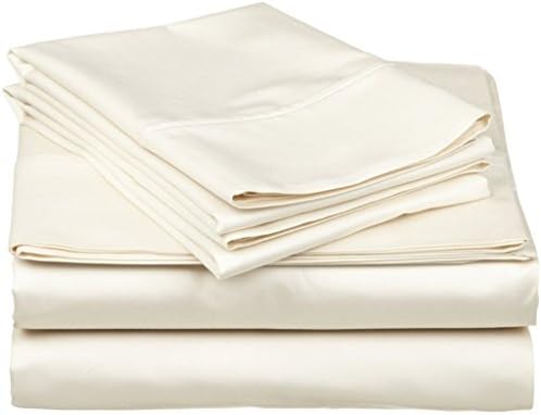Mattress Homes 400-Thread-Count Egyptian Cotton (15" Extra Depth Pocket) 4-Pieces Sheet Set-(Ivory Solid,Full-XL)