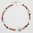 Pink Tourmaline, Aquamarine and Hills Tribe Silver Beaded Bracelet, 7 1/2" Length, #9548