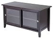 Winsome Wood TV Stand with Glass Sliding Doors, Espresso