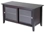 Winsome Wood TV Stand with Glass Sliding Doors, Espresso