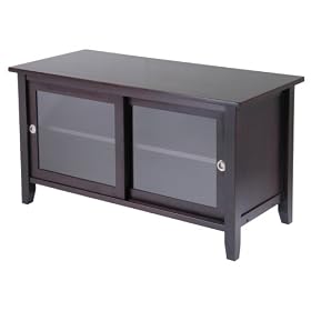 Winsome Wood TV Stand with Glass Sliding Doors, Espresso by Winsome Wood